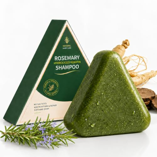 AIKUSICK Hair Soap, Korean Scalp Revival Bar for Healthy Hair Growth | Rosemary & Natural Botanicals Triangle Shampoo Bar, Gentle & Hydrating Hair Care, 120g