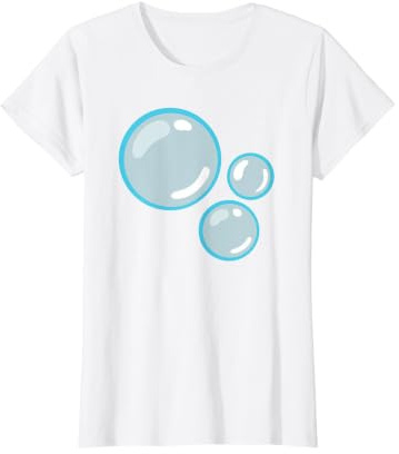 Costume Bulles flottantes T-Shirt Graphique avec Valeur, Femme, Blanc, XS