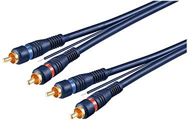 Goobay 50175 Car Cinchkabel 5m / 2x Cinch-Stecker auf 2x Cinchstecker Stereo / RCA Kabel / Subwoofer Kabel für Blu Ray Verstärker HiFi Stereo / Cinch Kabel 5m / Blau