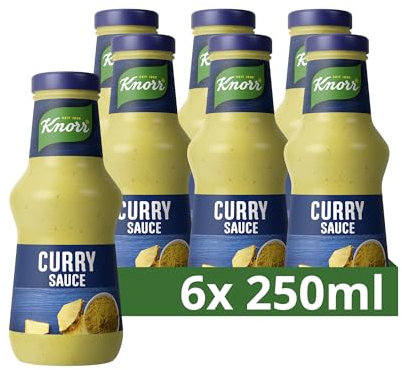Knorr Curry Sauce würzige Grillsauce fruchtig frisch mit Ananas, 6er Pack (6 x 250 ml)