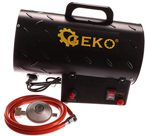 geko G80410 riscaldatore a gas/GPL con riduttore 15 kW, nero