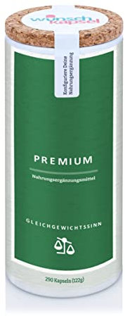 Wunschkapsel GLEICHGEWICHTSSINN Premium Ergänzung | für bessere Balance und Nerven | Ginkgo, Ginseng, Vitamine, Quercetin, OPC und Q10 | XL-Reichweite mit 290 veganen Kapseln | deutsche Manufaktur