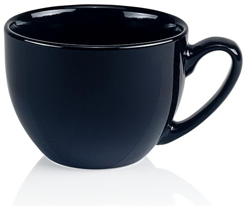Faszination-Wohnen Jumbotasse 500ml große Tasse XXL Suppentasse Porzellan Schwarz