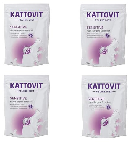 Kattovit Sensitive | 4er Pack | 4 x 400 g | Diät-Alleinfuttermittel für Katzen | Kann zur Minderung von Ausgangserzeugnis- und Nährstoffintoleranzerscheinungen beitragen