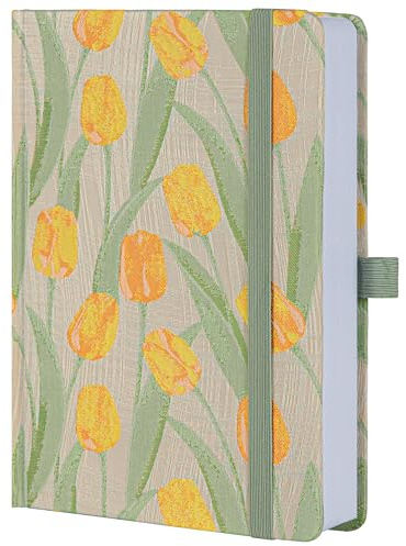 TIEFOSSI Diarios forrados para escribir cuaderno floral estético, cuaderno con rayas universitarias, cuadernos de tapa dura A5 para mujeres y niñas, 3.53 oz/m², 316 páginas numeradas