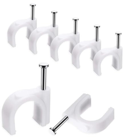Citystores® 9mm 100-pack Cable Clips - Durable Nail-in Cable Management Clips Cable Tidy Cable Management Organiser Wire Clips For Cables - White