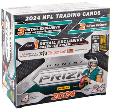 2024 Panini PRIZM NFL-Fußball-Sammelkarten, 24 Stück, Einzelhandelsverpackung
