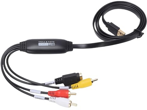 YUEHISY USB2.0 Video Capture Card med S-Video-ingång, Till USB Converter 1080P, Konvertera VHS Mini DV VCR DVD Till Digital Adapter