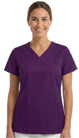 B-well ANGELICA - Tunica medica da donna con scollo a V, tasche funzionali, traspirante e di facile manutenzione, abbigliamento professionale per clinica e studio medico