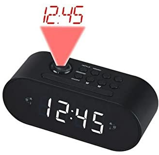 Denver CRP-717BLACK. Radio Sveglia digitale da comodino con proiettore 180°. Display LED