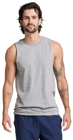 Russell Athletic Men's Cotton Performance Sleeveless Muscle T-Shirt,Oxford,X-Large