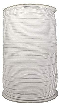 WedDecor 9 mm (3/8 tum) elastiskt platt tungt stretch-sömnadsband för plaggkjol, byxkonst och hantverk midjeband elastiskt snöre för armbandstillverkning, kläder, klänningstillverkning, vit, 50 meter
