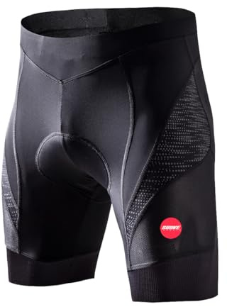Eco-daily Men's Cycling Shorts Padded Bicycle Riding Half Pants Bike Biking Cycle Tights (Reflective Print-black, Large)
