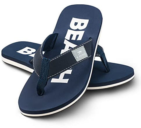 Ultrapower Flip-On Zehentrenner | Flip Flops | Badelatschen | Strandschuhe | Duschlatschen | Zehenstegpantolette | Freizeit | Bad | Sauna Schuhe | Sandalen | ZT1, | :D.Blau/Weiß, Größe:43 / UK 9