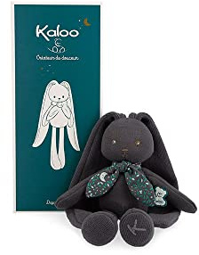 KALOO - Lapinoo - Doudou Coniglio - Peluche in Jersey e Maglia per Neonati - 25 cm - Colore Grigio Viola - Materiali Molto Morbidi - Confezione Regalo - dalla Nascita, K972205