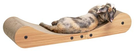 Nekosan Katzenkratzer Kartonbett, 69,8 cm Extra Groß Katzenkratzsofa Bett, Katzenkratzer Lounge Bett für Indoor Katzen, 27,5 x 10 Zoll Katze Couch Bett - Kratzbrett