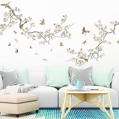 duisoad 3 Stück Wandtattoo Hängende Rebe, Blätter Wandsticker Wanddeko Wandtattoo Pflanzen für Wohnzimmer, Schlafzimmer, Kinderzimmer Wanddeko