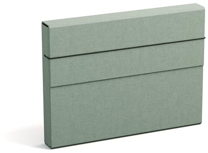 BIGSO OLOF A4 Mappe mit Gummiband – Aktenmappe aus Faserplatte und Papier in Leinenoptik – extra geräumige Sammelmappe für Dokumente, Akten, Unterlagen usw. – mintgrün