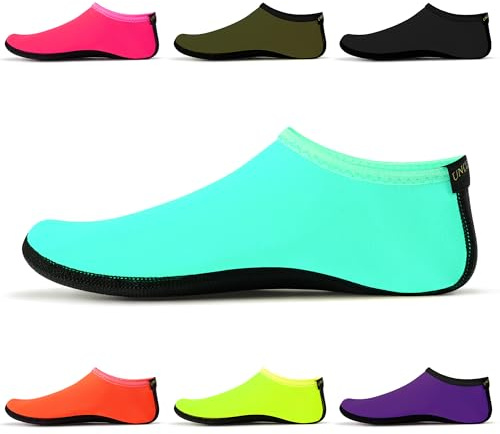 Uncle Paul Water Socks - Unisex Indoor Sock Water Shoes Yoga Socks Barefoot Beach Surf Diving Home Slipper Pool for Kids Adults Azure Size M EU 35-36 UK 4/5 Adults SWA15LBM