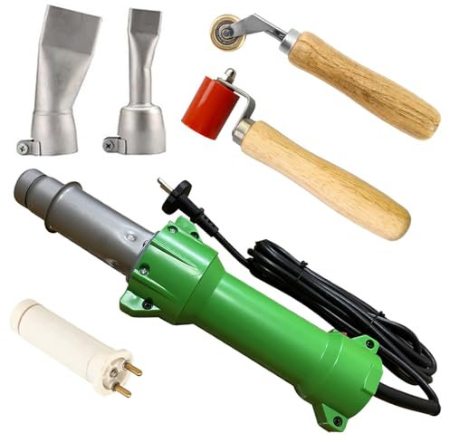 Seababyhouse 1600W Termico Pistola di Saldatura Saldatore di Plastica Saldatore Aria Calda, con Ugelli, con Luce LED, con Rullo da cucito in Silicone e Rullo da Cucitura in Ottone UE Design Brevetto