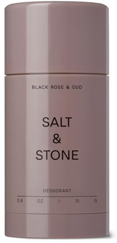 Salt & Stone Aluminum Free Deodorant | Extra Strength 48 Hour Protection for Women & Men | Made with Seaweed Extracts, Niacinamide & Prebiotics | Black Rose & Oud