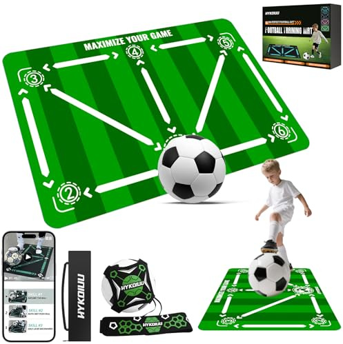 Tapis Foot Entrainement Avec Kick EntraîNeur 90x60cm Tapis Entrainement Football Accessoire – Pas De Football & ContrôLe Du Ballon, Dribble Football – Tapis D’EntraîNement Pour Cadeau Football Enfant