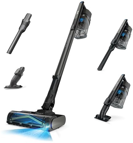 Shark PowerPro Reveal Plus Cordless Vacuum, FloorDetect & Dirt-Reveal Technology, HEPA Filter, Carpet & Hard Floor, Rechargeable, Charcoal, IZ376H