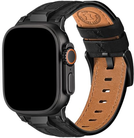 Wristitani Bracelet Cuir Compatible avec Apple Watch 49mm 46mm 45mm 44mm 42mm pour Homme Femme, Bracelet de Remplacement Cuir Véritable Durable pour iWatch Ultra Series 10 9 8 7 SE 6 5 4 3