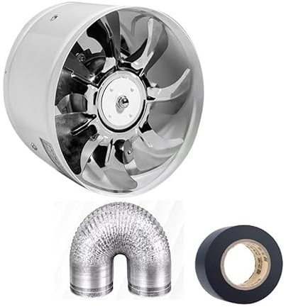 Abluftventilator, Round Duct Fan 4 6 Booster Exhaust Ventilator Ventilation Vent Air for Window Wall Bathroom Toilet Kitchen(B,6inch (150mm))