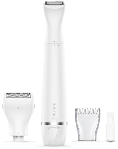 Funstant Rechargeable Bikini Trimmer for Women, 2-in-1 Precision Trimming & Foil Heads, Gentle and Safe Shaving for Pubic Hair and Intimate Areas, Type-C Charging, Cordless Electric Razor for Women