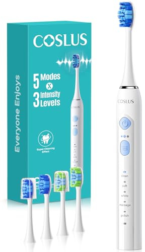 COSLUS C30 Spazzolino elettrico per adulti, pulizia profonda efficace e delicata