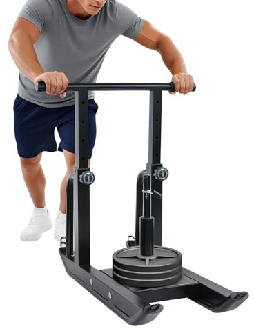 BAOCHADA Slitta per pesi, slitta fitness, per migliorare la velocità durante gli esercizi sportivi, attrezzo fitness con 5 impostazioni di altezza, adatto per dischi da 2,5 cm e 5,1 cm