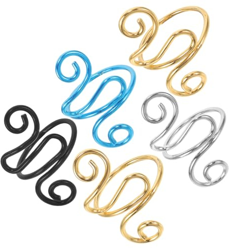MAGICLULU Anillos Guía de Hilo para Tejer 5 Piezas Multicolor, Anillos Abiertos Ajustables para Crochet y Punto, Accesorios de Manualidades para Mantener Tensión Uniforme en Proyectos