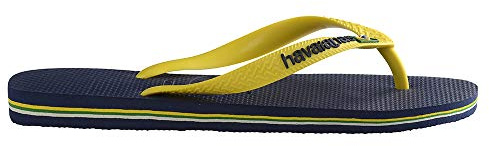 Havaianas - Brasil Logo, Tongs Iconiques, Confortables et Durables, Lanières avec le Drapeau du Brésil et Semelle Antidérapante aux Bandes Colorées, Adultes Unisexe