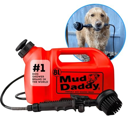 8 Litre Mud Daddy Portable Pet Washing Device | Muddy Walks | Pet Cleaning | Grooming | Red
