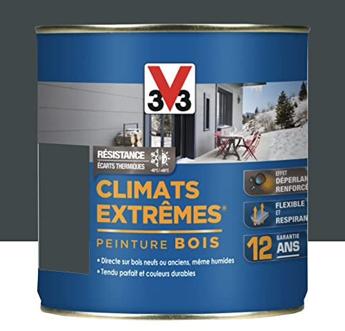 Peinture V33 bois climats extrêmes 0,50L anthracite ral 7016