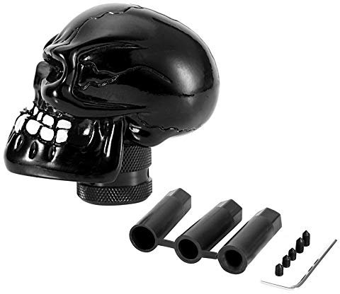 Car Gear Knob Skull Auto Universal Schaltknauf Hebel Skelettschädel Kopfauto Modified Gear Schaltknaufstab Hebel Shifter Universal Schwarz