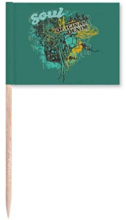Graffiti Street Soul of Original Denim Toothpick Flags Marker Topper Party Decoration