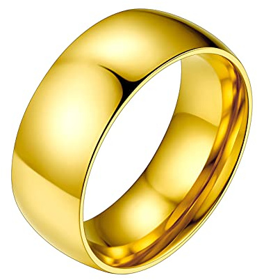 PROSTEEL Simpel Bandring 2 mm/4 mm/6 mm/8 mm bred, män kvinnor personlig vigselring, vigselring rostfritt stål/18k förgylld fingerring, modesmycke tillbehör för bröllop födelsedag, ringstorlekar 54–67
