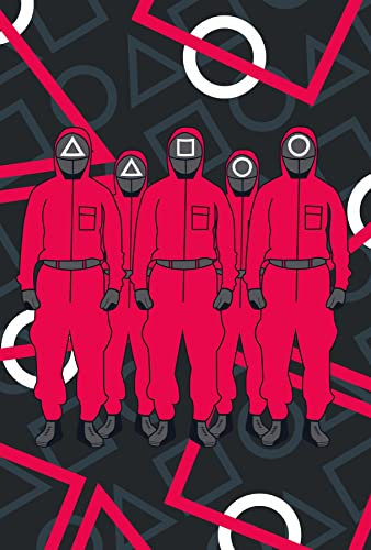 Squid Gamer Fleece Blanket - Symbols Game Design - Bed Throw Super Soft Blanket - 100% Polyester - 100 x 150cm