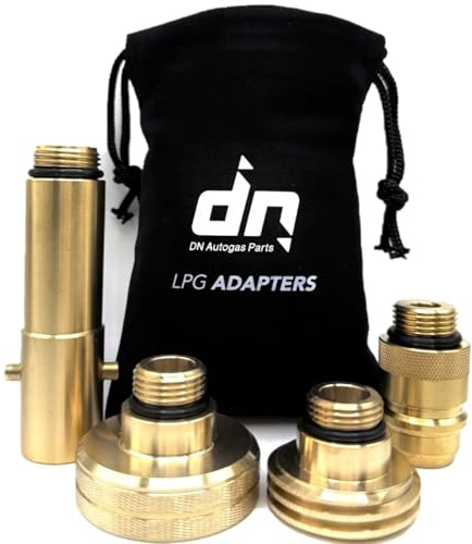 Gomet DN Autogas Parts GPL Autogas Safefill - Set di adattatori di ricarica per serbatoi da 21,8 mm per tutta Europa ACME DISH EURONOZZLE a baionetta con borsa