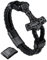 Bandmax Wachsschnur Armband mit Schwarz Thors Hammer geflochten Lederarmband mit Magnet Verschluss Manschette Armband Modeschmuck für Vatertag Geburtstag Länge 21 CM