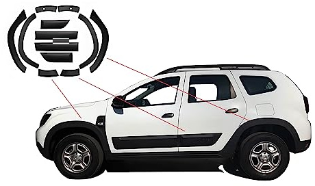 boa line Kit de carrosserie ABS de moulage d'aile et de porte 12 pièces, 2010-2017 pour Dacia Duster