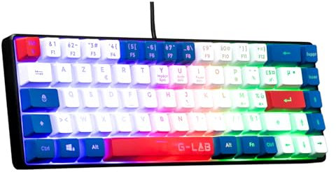 The G-Lab Keyz Hydrogen - Teclado Gaming AZERTY - Teclado Gamer para Juegos Semi mecanico - TKL 60%, retroiluminación Multicolor - silencioso, para PC,PS4,PS5,Xbox