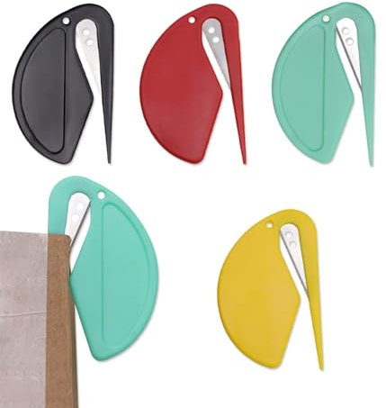 4 Stück Brieföffner, Kuvertöffner Kunststoff Slitter Effizient Mail Öffner Tool mit Scharfen Kanten Kuvert Slitter zum Verpacken Post und Papier Bürobedarf und Schreibwaren(Zufällige Farben)