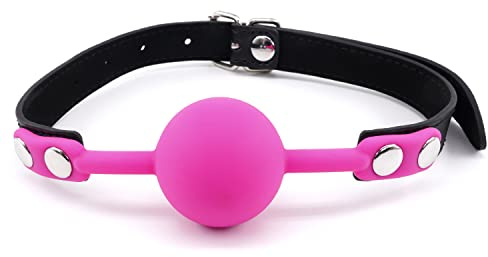 Silicone Bondage Ball Gag per giochi sessuali, giocattoli sessuali BDSM morso Gags, restrizioni di schiavitù sesso bocca Gag (Pink)