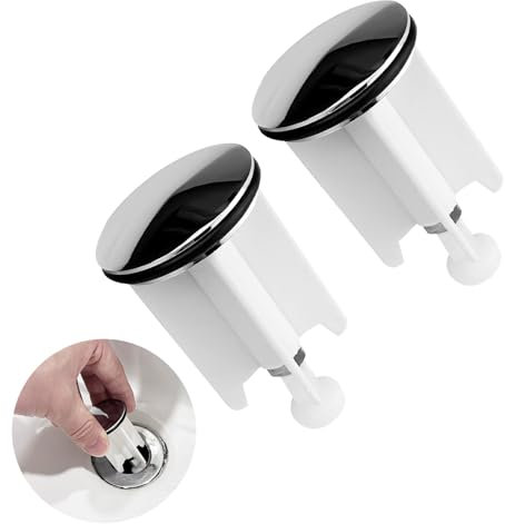 Gvolatee 2 Stücke Waschbeckenstöpsel 40mm, Abflussstopfen Waschbecken, Abfluss Stöpsel, Excenterstopfen, Universal Abfluss-Stöpsel Höhenverstellbar, für Alle Handelsüblichen Waschbecken und Bidets