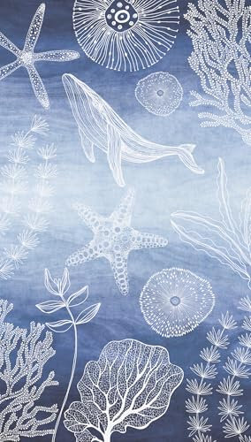 A.S. Création Papier peint pour chambre d'enfant Lilly & Luis - Papier peint photo résistant à l'aspect d'animaux marins - 1,59 m x 2,80 m - Bleu, blanc - Fabriqué en Allemagne - 770601