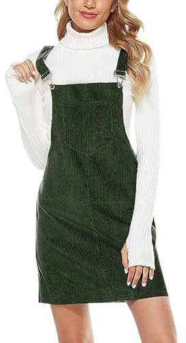 Abito Salopette da donna in velluto a coste casual tute e tute Abito elegante tinta unita Tuta con spalline regolabile con tasche Tuta Gonna A-Line