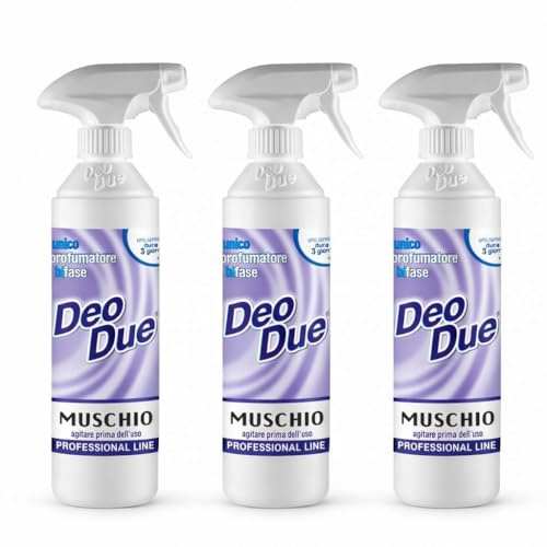 Deo Due Profumatore Ambienti Bifase Muschio, Confezione da 3 Spray (Professional Line) 500ml